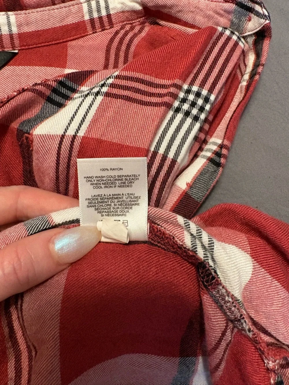 Express Red Plaid Long Shirt - Picture 5 of 5